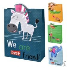 Пакет подарунковий паперовий S "Best friend" 18*23*10см R95480-S, ціна за 6 шт. /720/
