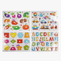 Пазли-вкладиші дерев'яні 2в1 дошка для малювання маркер (В асортименті) C66020