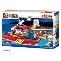 Конструктор SLUBAN Пожежні Катер, 429 деталей, фігурки, 47.5x33x7 см