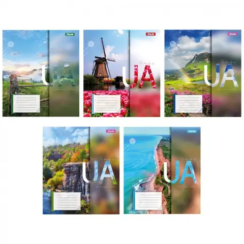 Зошити учнівські 36 аркушів клітинка 1В The beauty of UA, 15 шт. в упаковці