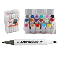 Набір скетчмаркерів акрилових двосторонніх Aodemei 18 кольорів 6141-18M