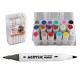Набір скетчмаркерів акрилових двосторонніх Aodemei 18 кольорів 6141-18M