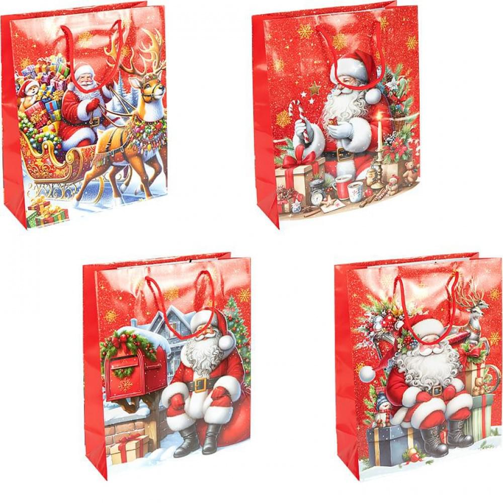 Пакет подарунковий "Новий Рік" 26х32х10см 2579-2, ціна за 6 шт. //