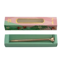 Ручка кулькова подарункова Серце, рожеве золото, синє чорнило, поворотна, WB160