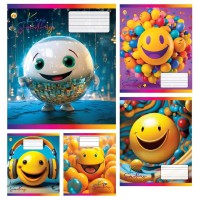 Зошити учнівські 18 аркушів лінія Тверда ТЕ42210 Смайли, 20 шт. в упаковці