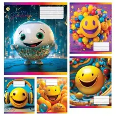 Тетради ученические 18 листов линия Тверда ТЕ42210 Смайли, 20 шт. в упаковке