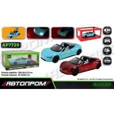 Машина мет. АВТОПРОМ 1:24 Tesla roadster, батар,світло,звук,відкр.двері,кор. 28*16*12,8см /12-2/