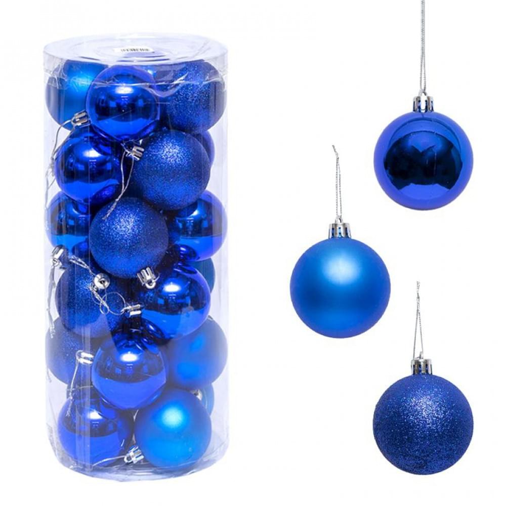 Набір кульок 24 штуки D4см "Синій" тубус