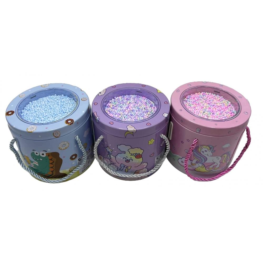 Скарбничка металева з кульками "Зайчик,Динозавр,Єдиноріг" 12,5см 3в.(8*12)