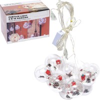 Гірлянда електрична штора Куля новорічна, 9280-5, 10 шт., тепле біле світло