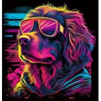 Набір для розпису по номерах Кокер-спанієль, Strateg, на чорному фоні, 40x40 см, AV4040-12