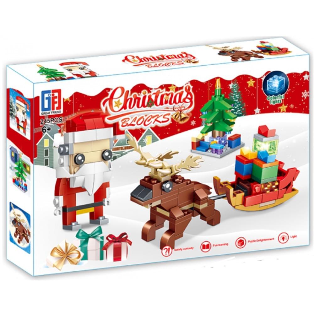 Конструктор 245 деталей "Д.Мороз, сани, ялинка, подарунки" (2*30)