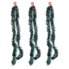 Дощик новорічний зелений з білим 2м, діаметр 9см, набір з 10-ти штук 6279-9W(116181)