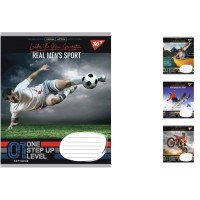 Зошити учнівські 18 аркушів лінія. YES Real sport, 25 шт. в упаковці
