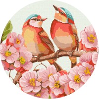 Набір для розпису по номерах. "Весняне цвітіння", діаметр 33 см, КНО-R1024