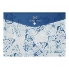 Папка конверт на кнопці ARABESKI, А4, матовий напівпрозорий, пластик, синій, ціна за 2 шт. //