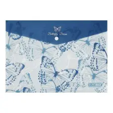 Папка-конверт на кнопці ARABESKI А4 матова напівпрозора синя (набір 2 шт) BM.3943-02