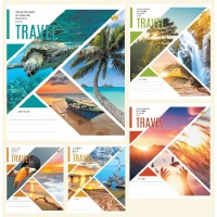 Зошити учнівські 18 аркушів лінія Люкс ТЕ12221 ПОДОРОЖ, 20 шт. в упаковці