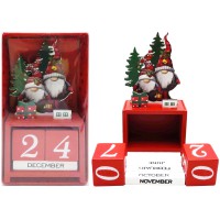 Вічний календар Новорічний Гноми дерево 13,5×7 см 526