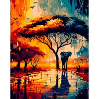 Набір для розпису по номерах Кольори Африки, Strateg, 30x40 см, SS6754
