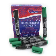 Маркер перманентный J.Otten ECO, зеленый, круглый наконечник, 12 шт. в упаковке