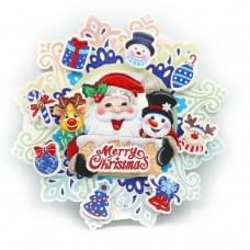 Підвіс вінок "Санта та сніговик з Новим Роком" 39*39см, 1шт./етик.