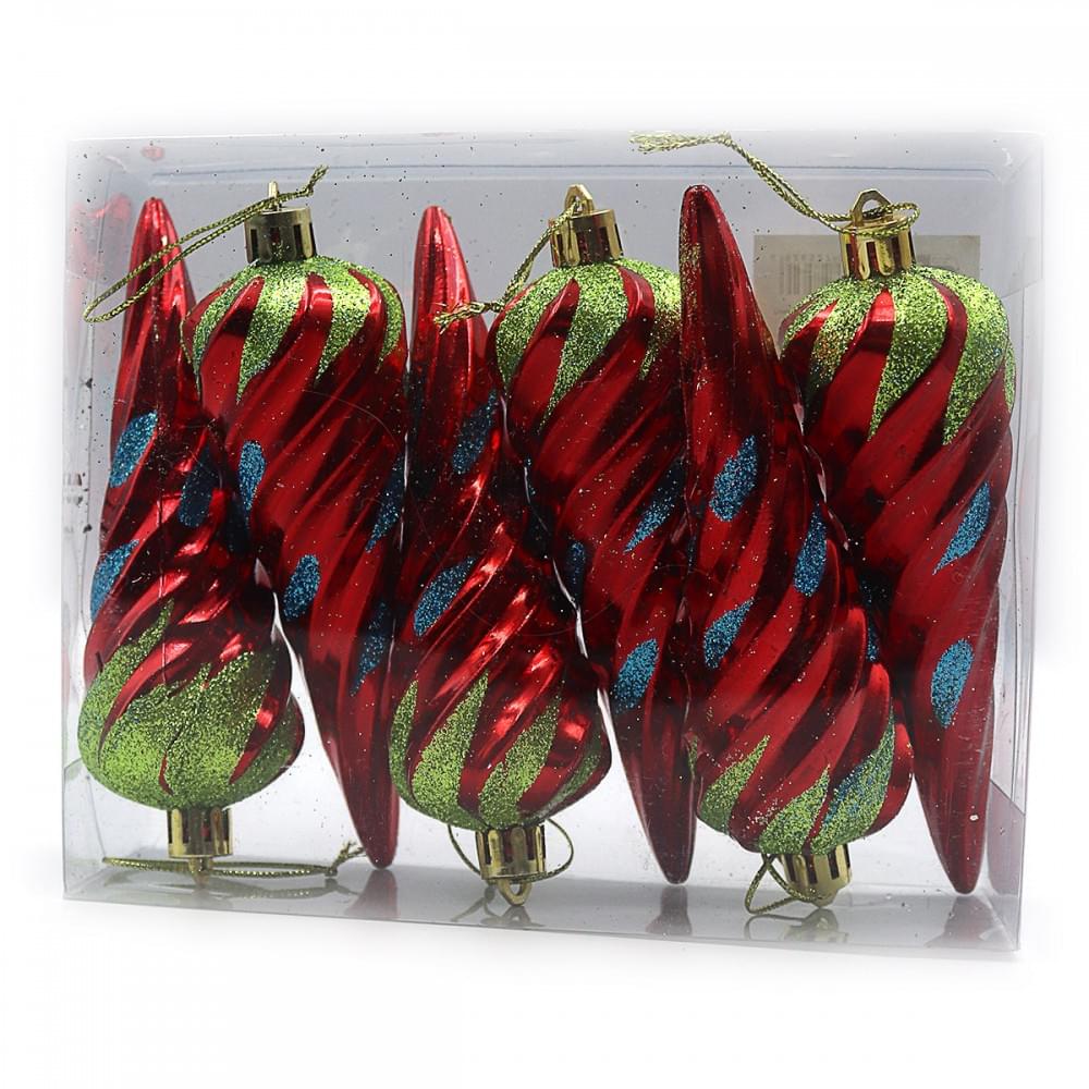 Елочные украшения "Украшение" 6шт PVC 1шт/этик