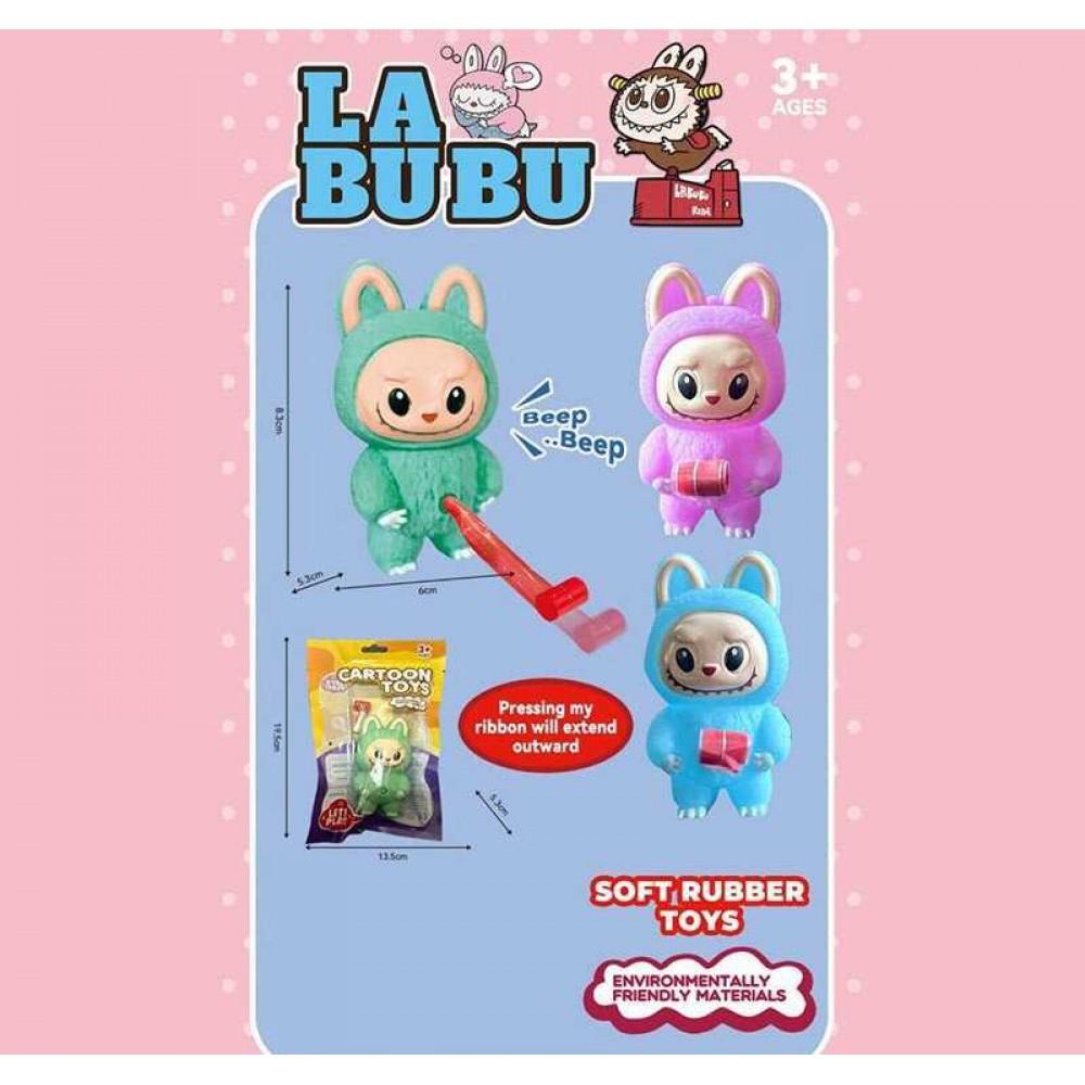 Розважальна іграшка зі свистулькою "LABUBU" 3 кольори, 17х12х3 см, в п/е, МІКС ВИДІВ /720-2/
