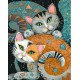 Набір для розпису по номерах Хитрі коти, Strateg, 30x40 см, SS6786
