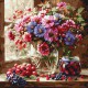 Набір для розпису по номерах Букет і фрукти, Ideyka, 40x40 см, КНО5728