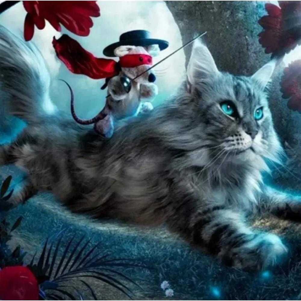 Алмазна мозаїка за номерами 40*50 "Кіт" карт уп. (полотно на рамі)