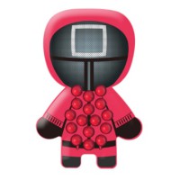 Антистрес сімпл-дімпл, герой із серіалу Гра в кальмара Netflix, червоний, 24 см