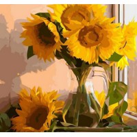 Набір для творчості алмазна картина Соняхи у вазі Strateg HEE13819, 30x30 см