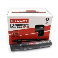 Маркер перманентный Luxor 510, 5-7 мм, косой, спиртовая основа, черный, 12 шт. в упаковке