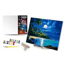 Набір для розпису по номерах Qbee "Місячне сяйво" з дерев'яною підставкою 40х50см QB900-035