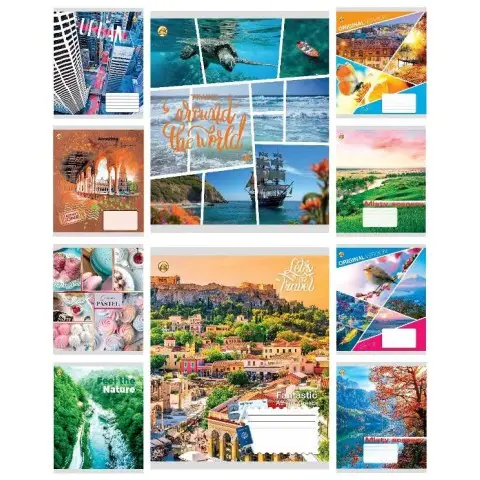 Зошити учнівські 36 аркушів клітинка Тверда ТЕ41409 МІКС КВ3, 20 шт. в упаковці