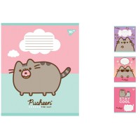 Зошити учнівські 12 аркушів лінія. YES Pusheen, 25 шт. в упаковці