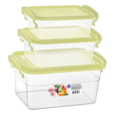 Контейнери харчові з ручками NP-62к набір 3 шт (0,55/0,95/2 л)