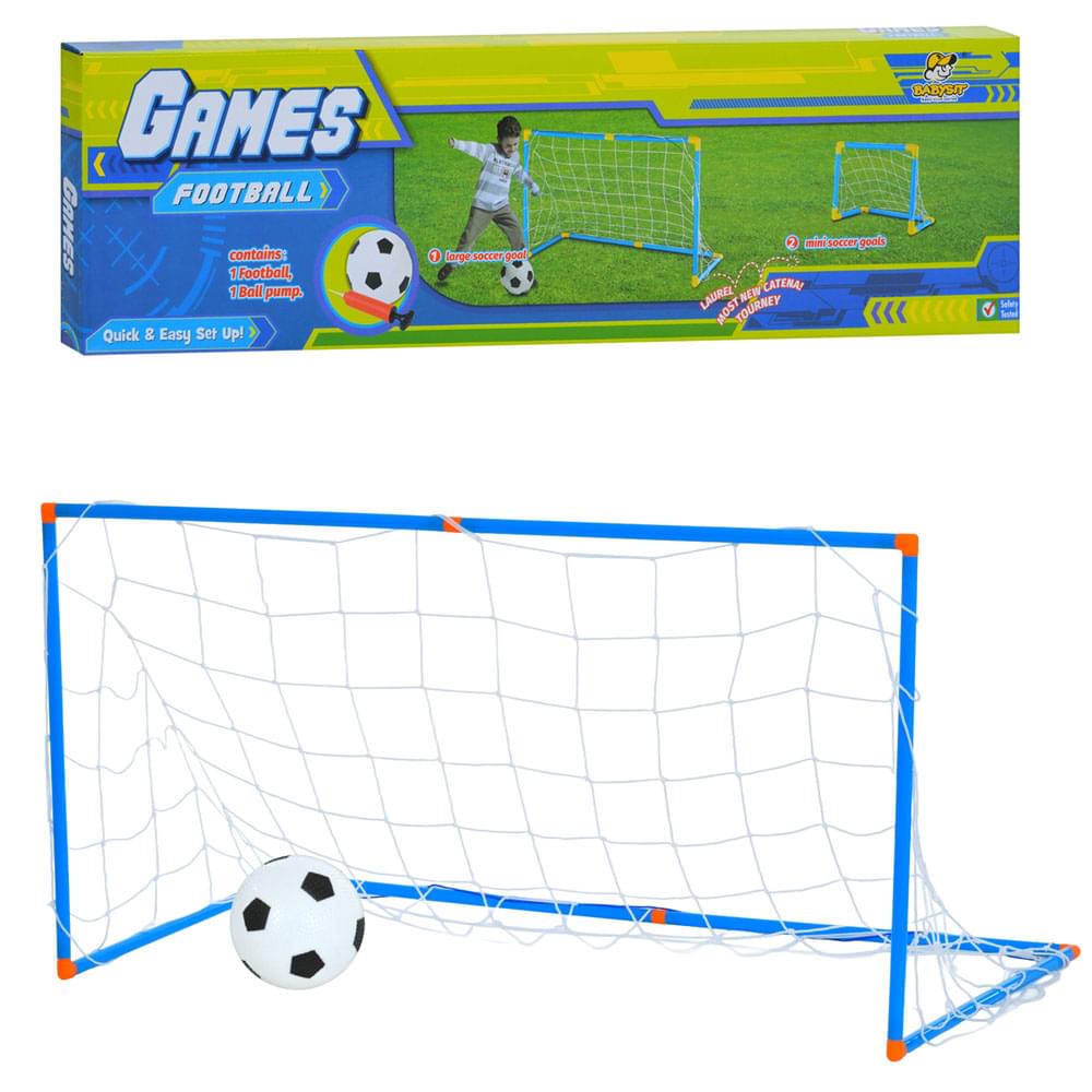 Футбольні ворота 101-52-в52см, сітка, м'яч, насос, в кор-ці, 58-16-3,5см /12/