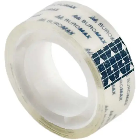 Стрічка клейка канцелярська, 15 мм х 10 м, прозора, 10 шт. в упаковці