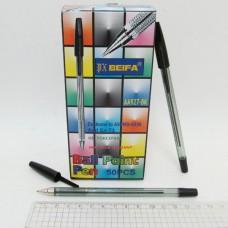 Ручка кулькова BEIFA чорна 50шт в упак. 927-AA-bl