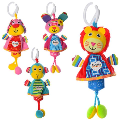 Підвіска на коляску плюшева, шуршить, брязкальце, 16x6.5x5 см (В асортименті)