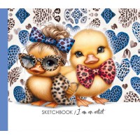 Скетчбук 7БЦ 165x128 мм, 24 аркуші, офсетний папір 100 г/м², чисті аркуші, матова ламінація, дизайн 24361