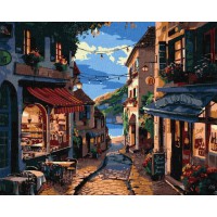 Набір для розпису по номерах Французька вуличка, 40x50 см