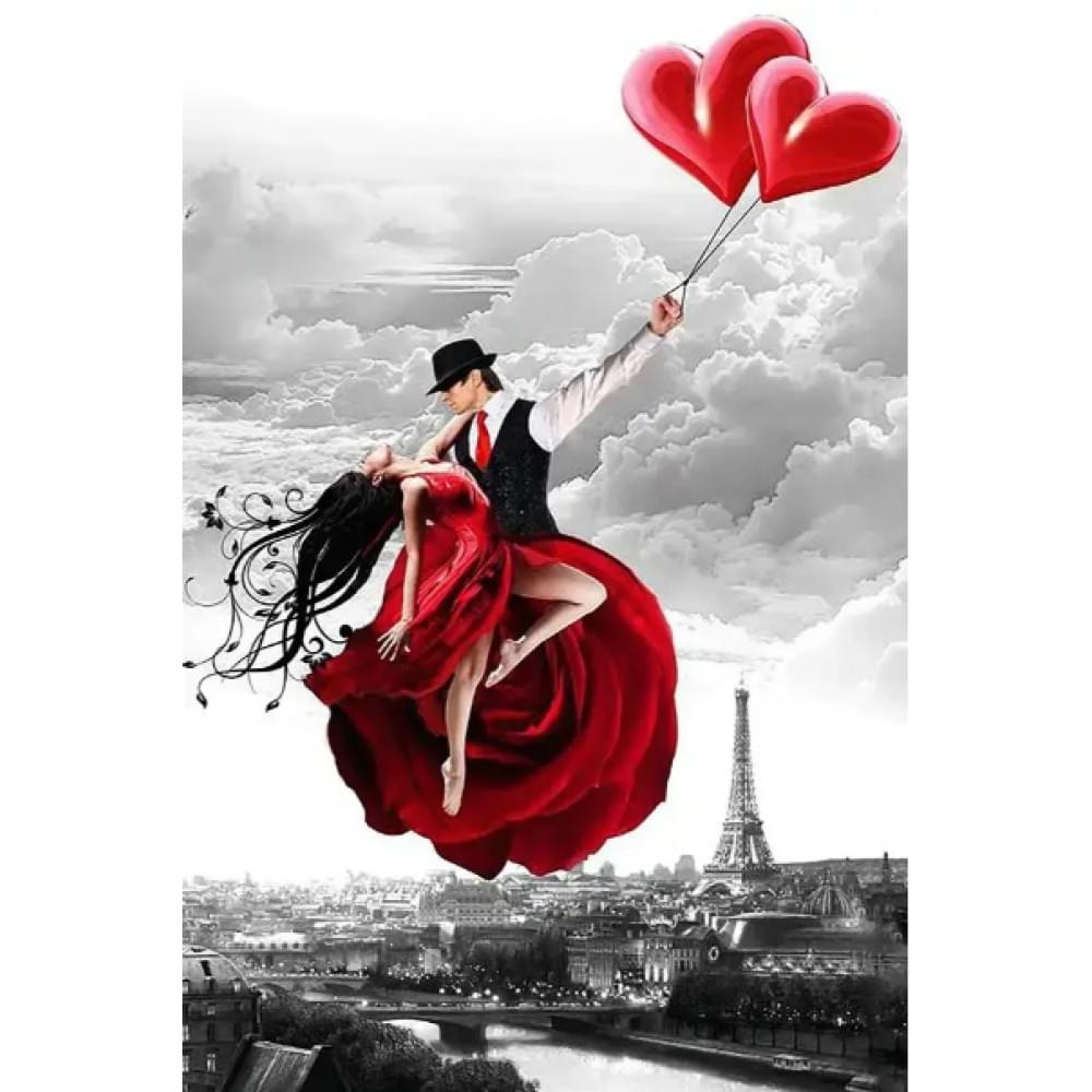 Алмазна мозаїка за номерами 40*50 "Закохані" карт уп. (полотно на рамі)