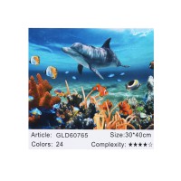 Алмазна мозаїка за номерами Дельфін 60765, 30x40 см