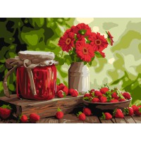 Набір для розпису по номерах Полуничне варення, 30x40 см, КНО5691