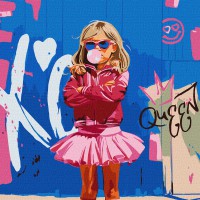 Набір для розпису по номерах Малишка на мільйон, Ideyka, 50x50 см, КНО8555