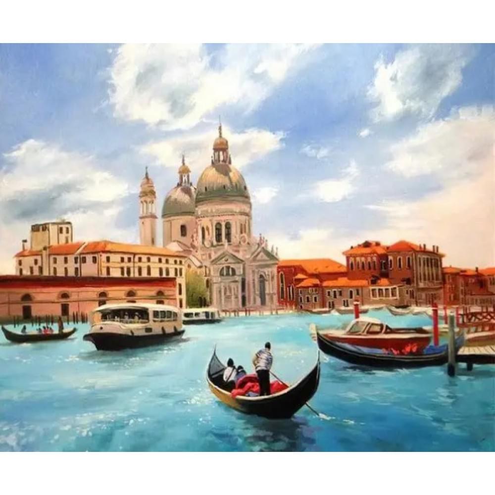 Алмазна мозаїка за номерами 40*50 "Венеція" карт уп. (полотно на рамі)