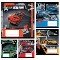 Зошити учнівські 18 аркушів лінія Тверда ТЕ22208 АВТОМОБІЛІ, 20 шт. в упаковці